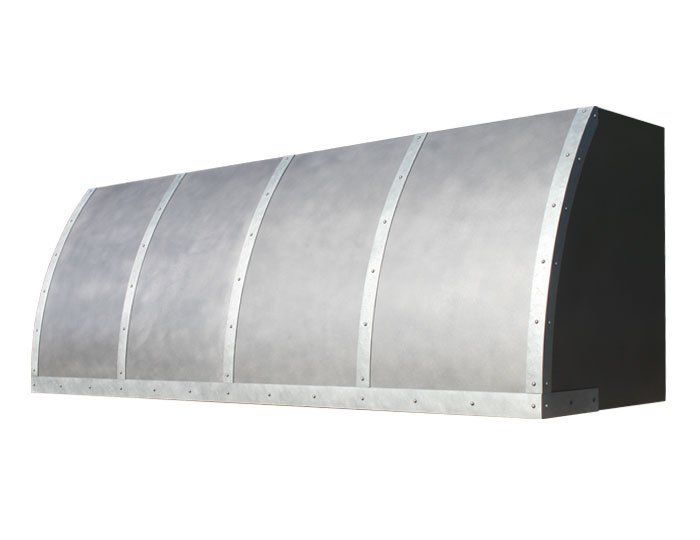 Barrel Range Hood in Light Antique Zinc