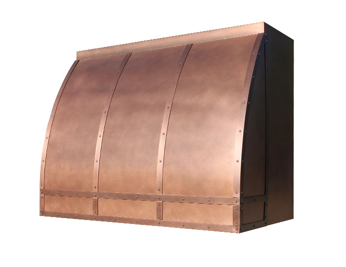 Barrel Range Hood in Medium Antique Copper