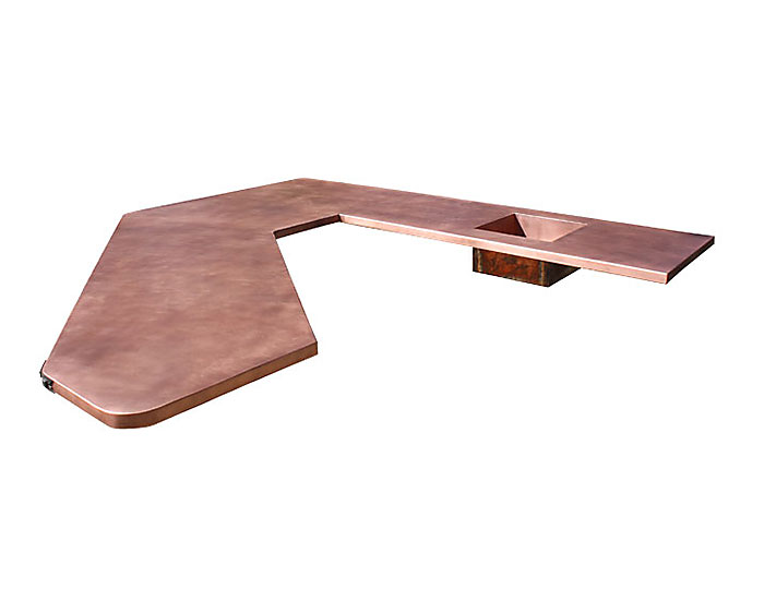 Light Antique Copper with Welded in Sink