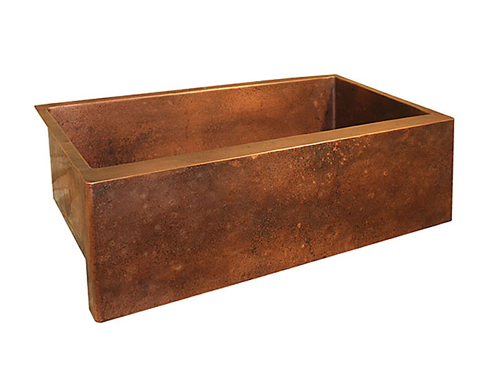 Standard Farmhouse Sink ~ Distressed Apron ~ Distressed Antique Copper