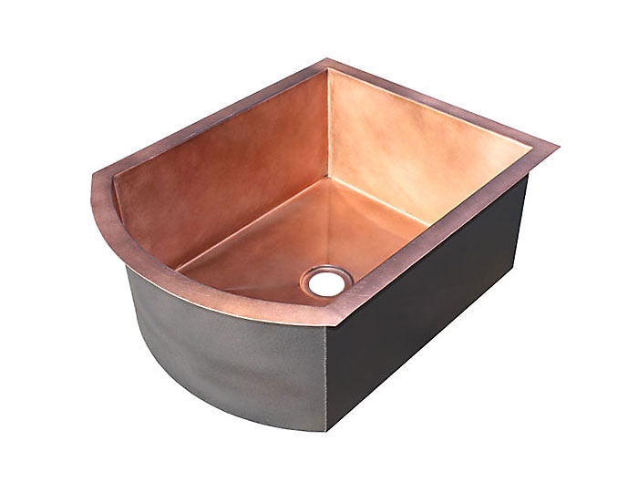 Island Prep Sink ~ Light Brown Copper